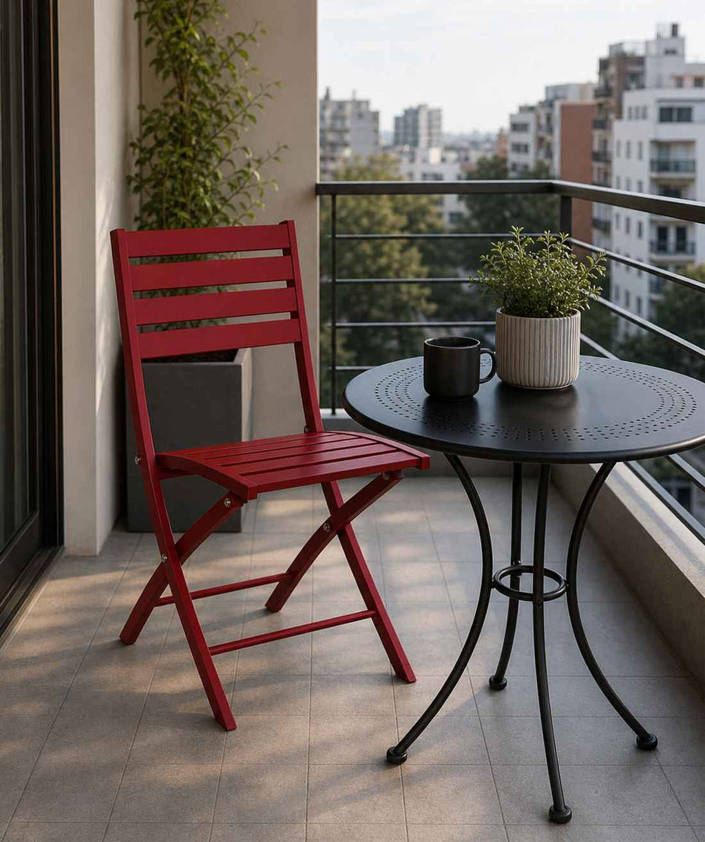 Silla Terraza plegable roja alto 82 cm