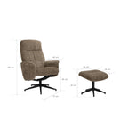 Sitial reclinable ottoman gris
