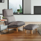 Sofá 1 cuerpo + ottoman Leo gris