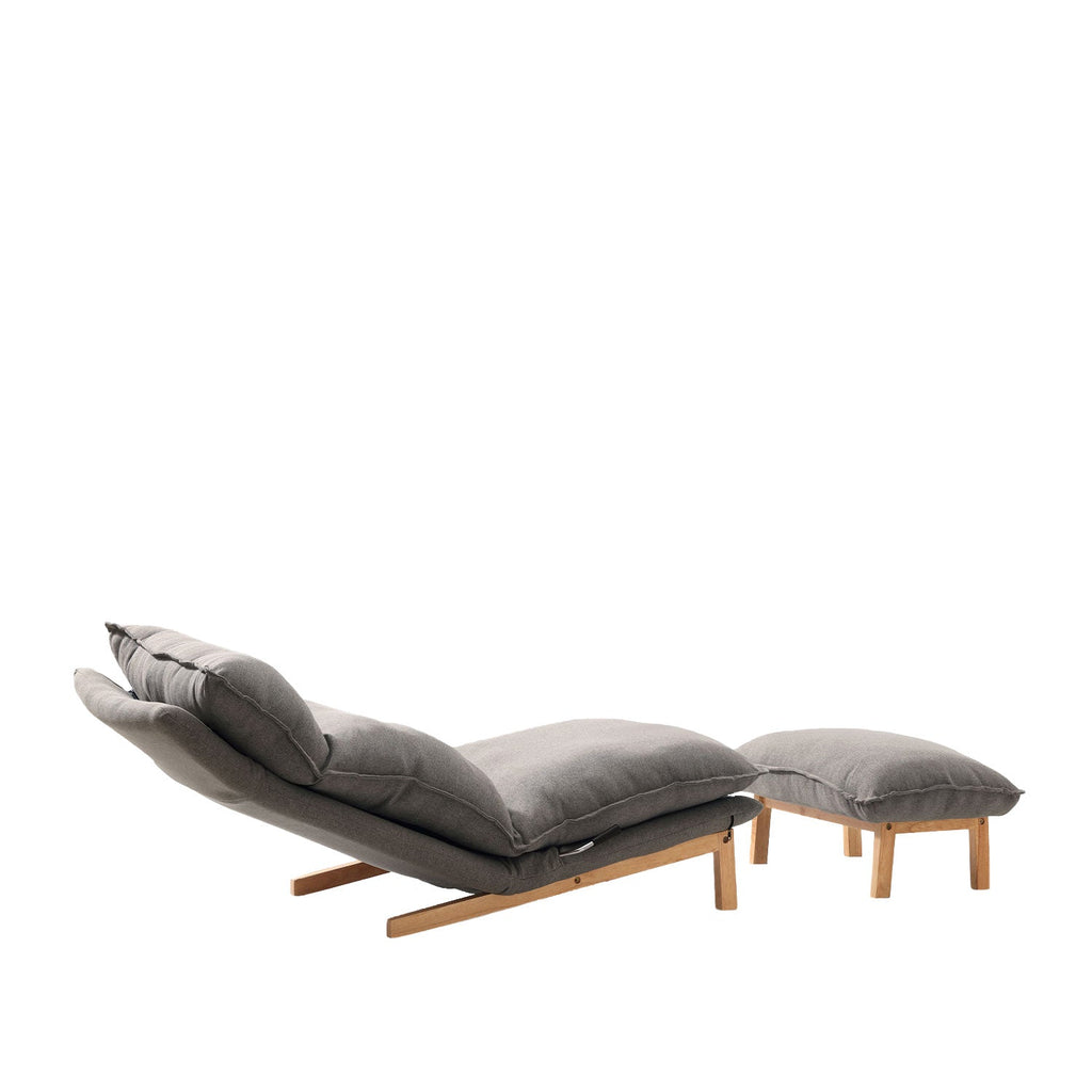Sofá 1 cuerpo + ottoman Leo gris
