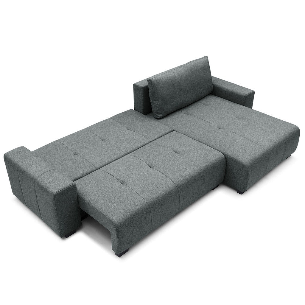 Sofá cama reversible seccional Essen gris oscuro