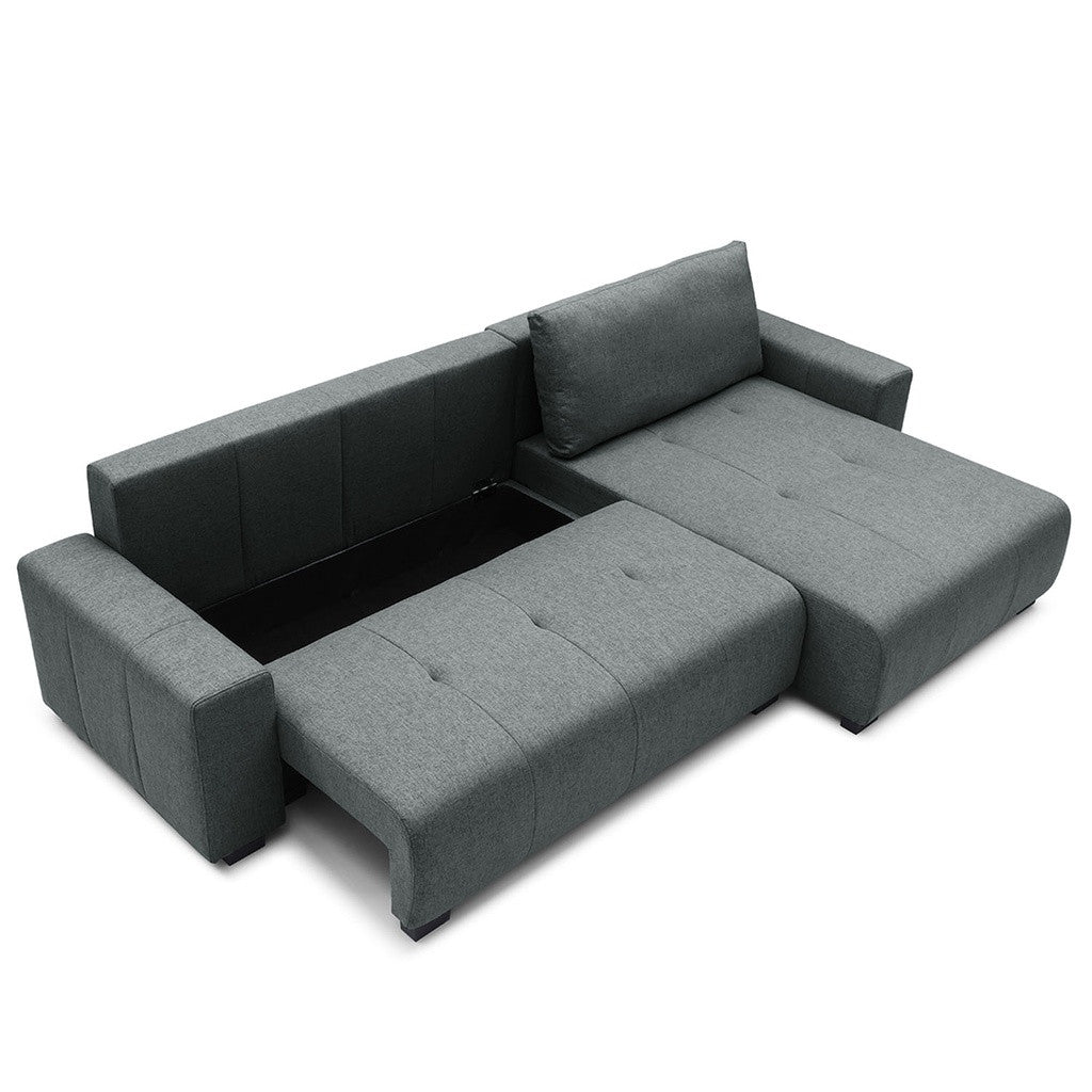 Sofá cama reversible seccional Essen gris oscuro