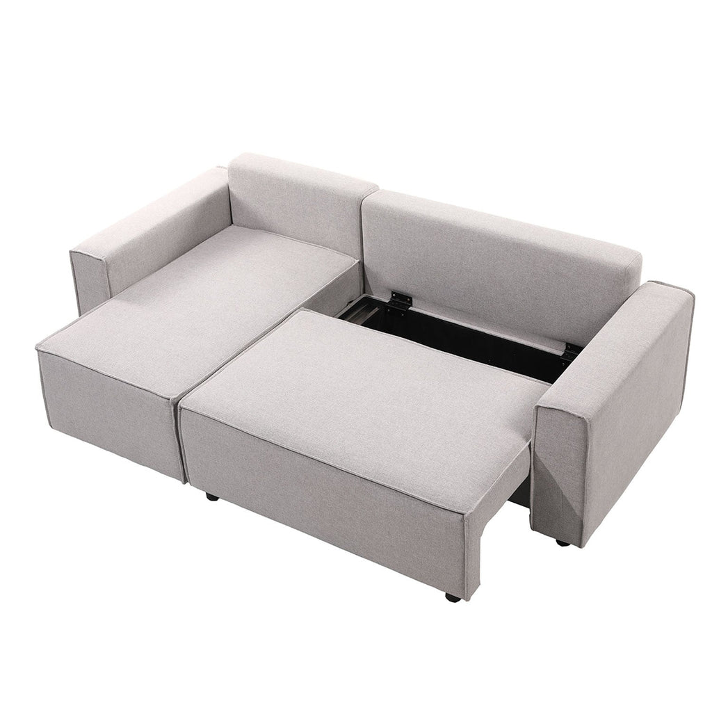 Sofá cama seccional Vito gris claro edición touch