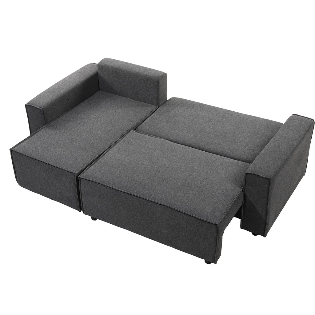 Sofá cama seccional Vito gris oscuro edición touch