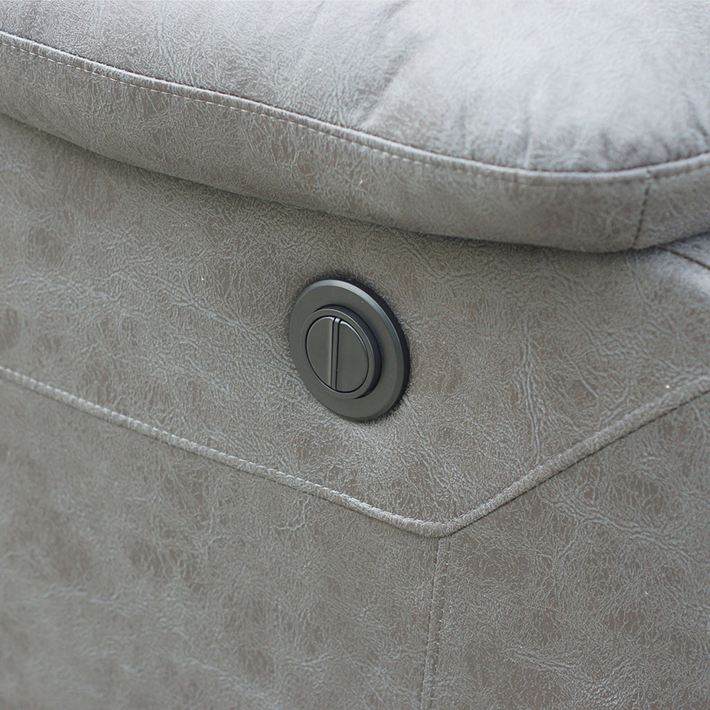 Sofá reclinable 2 cuerpos eléctrico Siros gris
