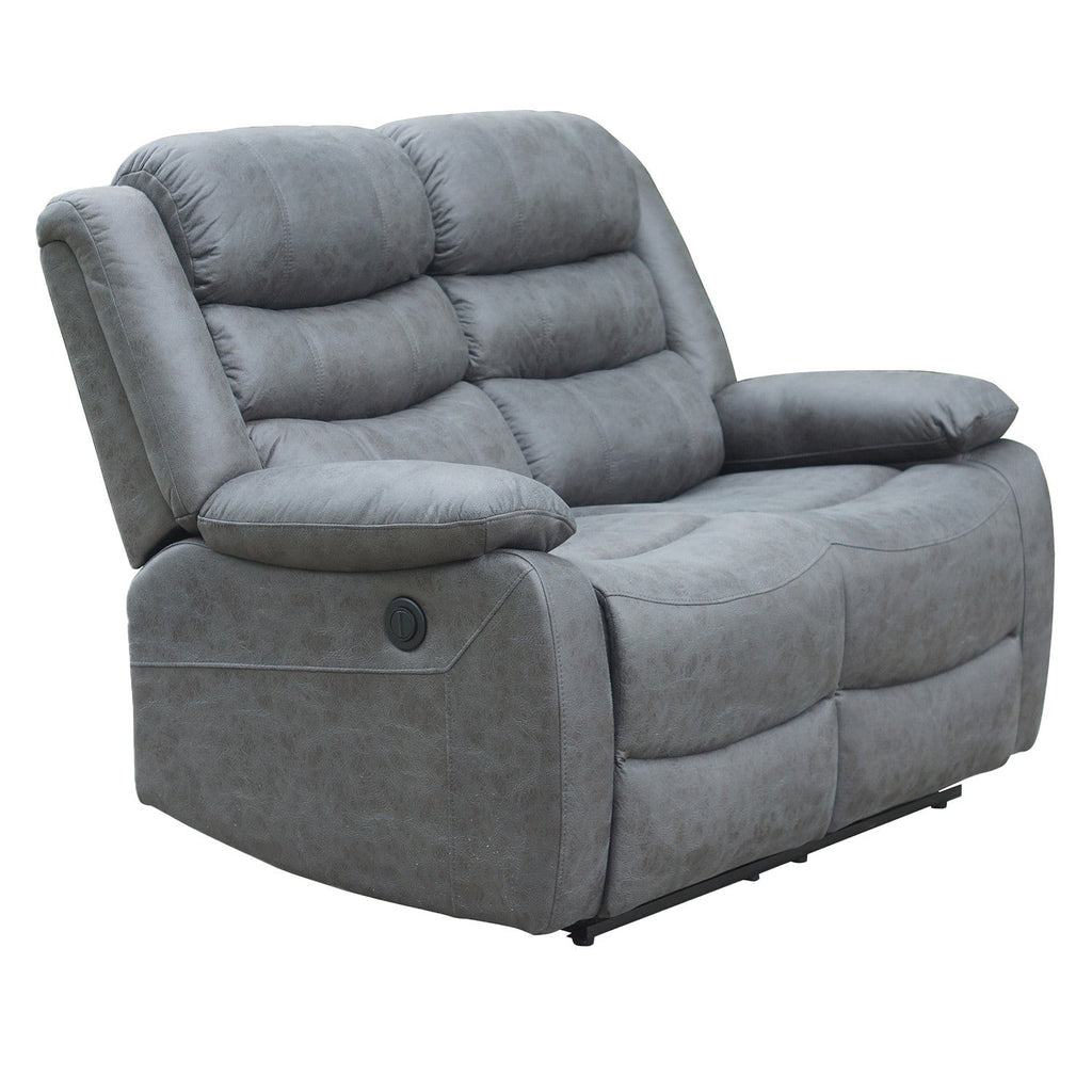 Sofá reclinable 2 cuerpos eléctrico Siros gris