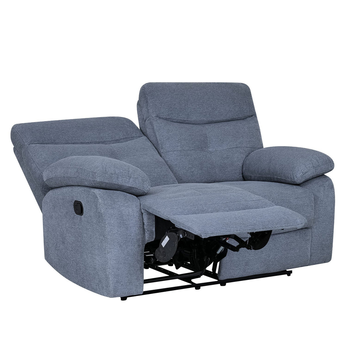 Sofá reclinable 2 cuerpos Génova gris oscuro