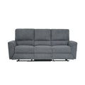 Sofá reclinable 3 cuerpos Alaska gris oscuro