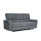 Sofá reclinable 3 cuerpos Alaska gris oscuro