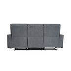 Sofá reclinable 3 cuerpos Alaska gris oscuro