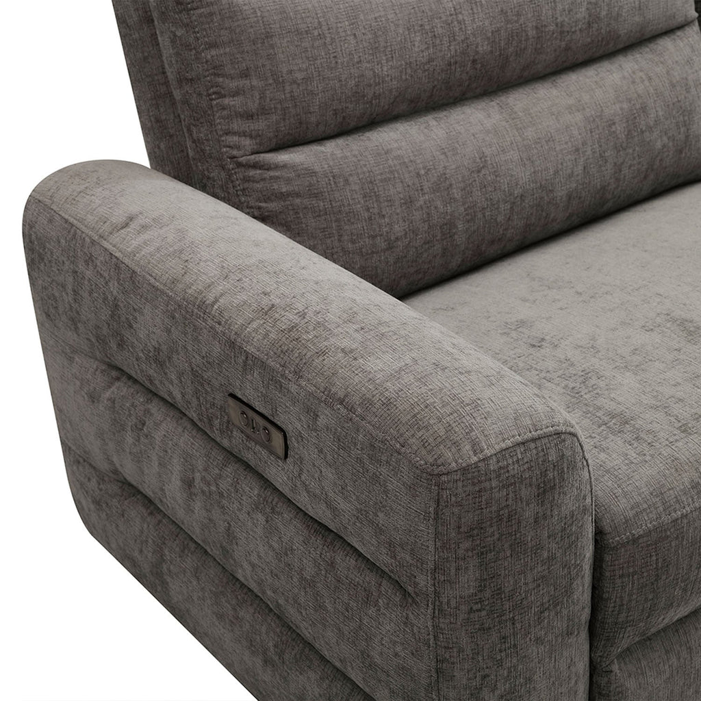 Sofá reclinable 3 cuerpos Lima gris oscuro