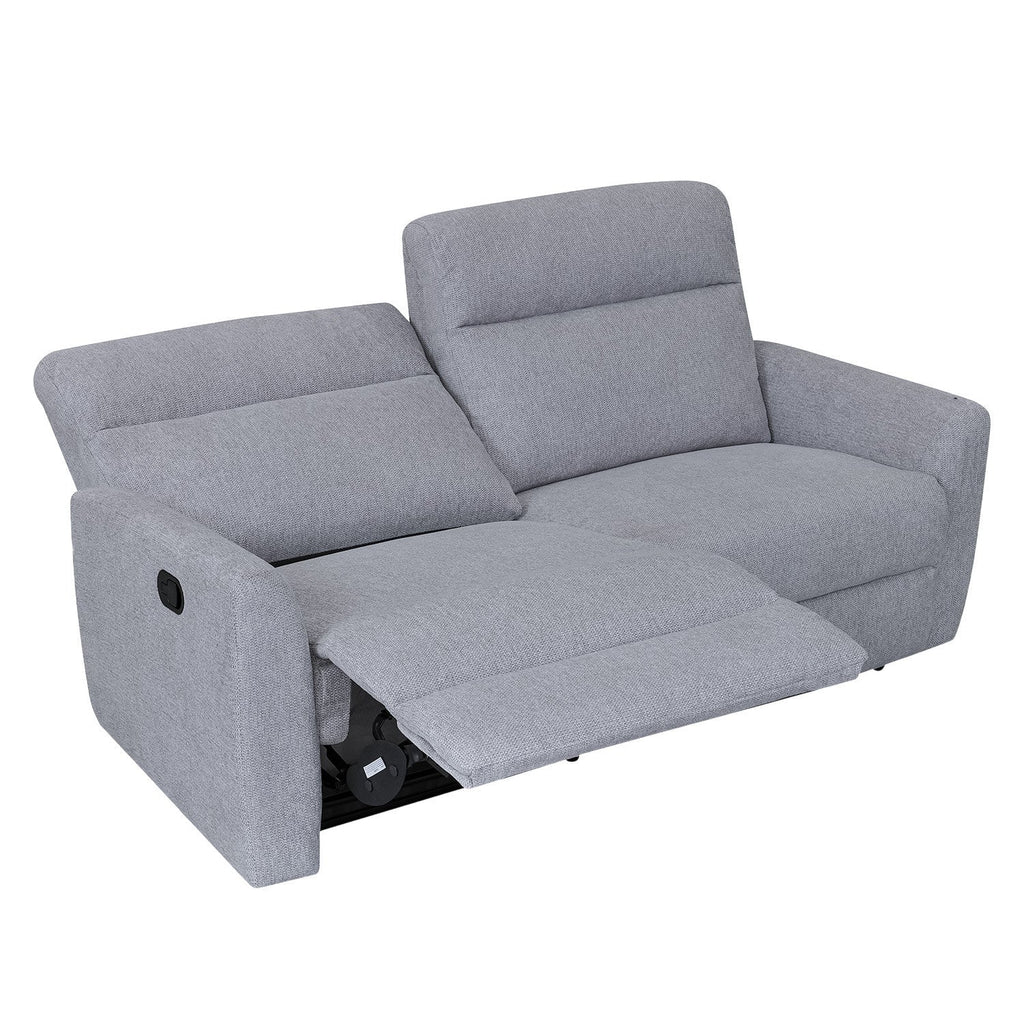 Sofá reclinable 3 cuerpos Milán gris claro