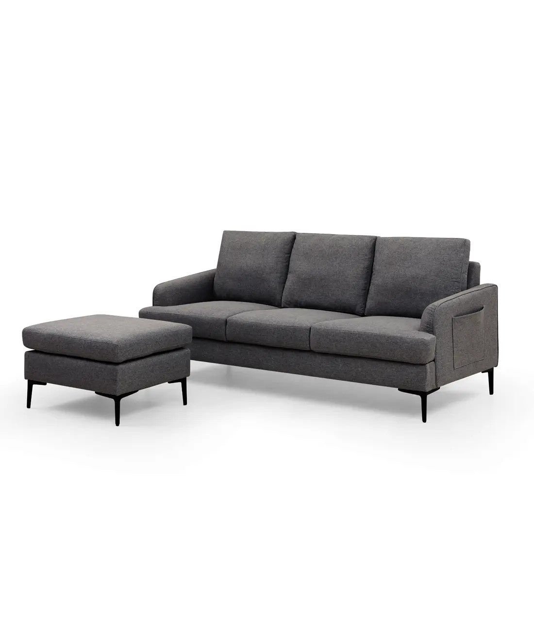 Sofá seccional Mauricio gris oscuro