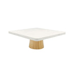 Stand para torta mármol bambú 25,5x25,5x9,5cm