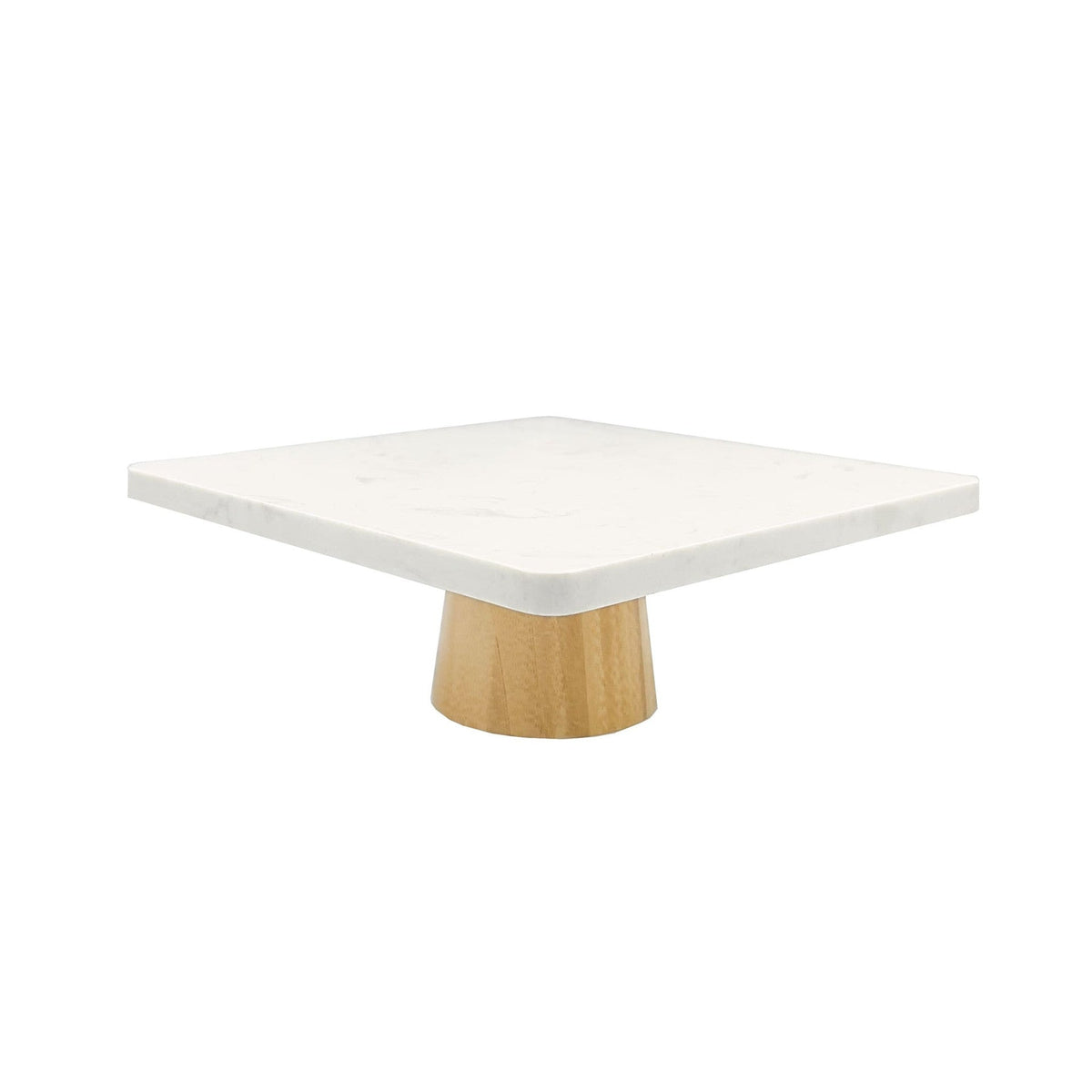 Stand para torta mármol bambú 25,5x25,5x9,5cm