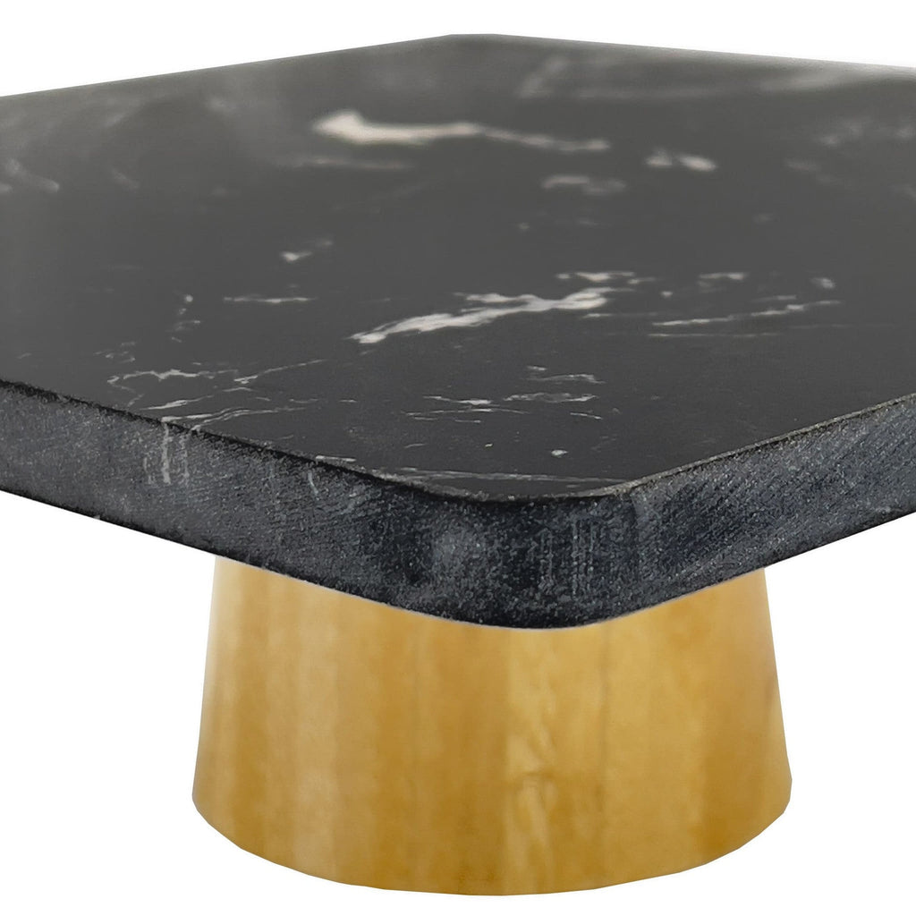 Stand para torta mármol bambú 25,5x25,5x9,5cm