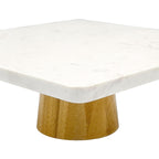 Stand para torta mármol bambú 25,5x25,5x9,5cm