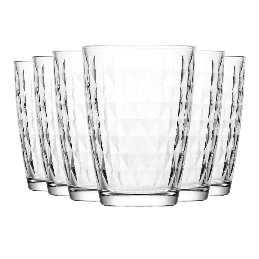 Vaso largo diamante 415ml set de 6