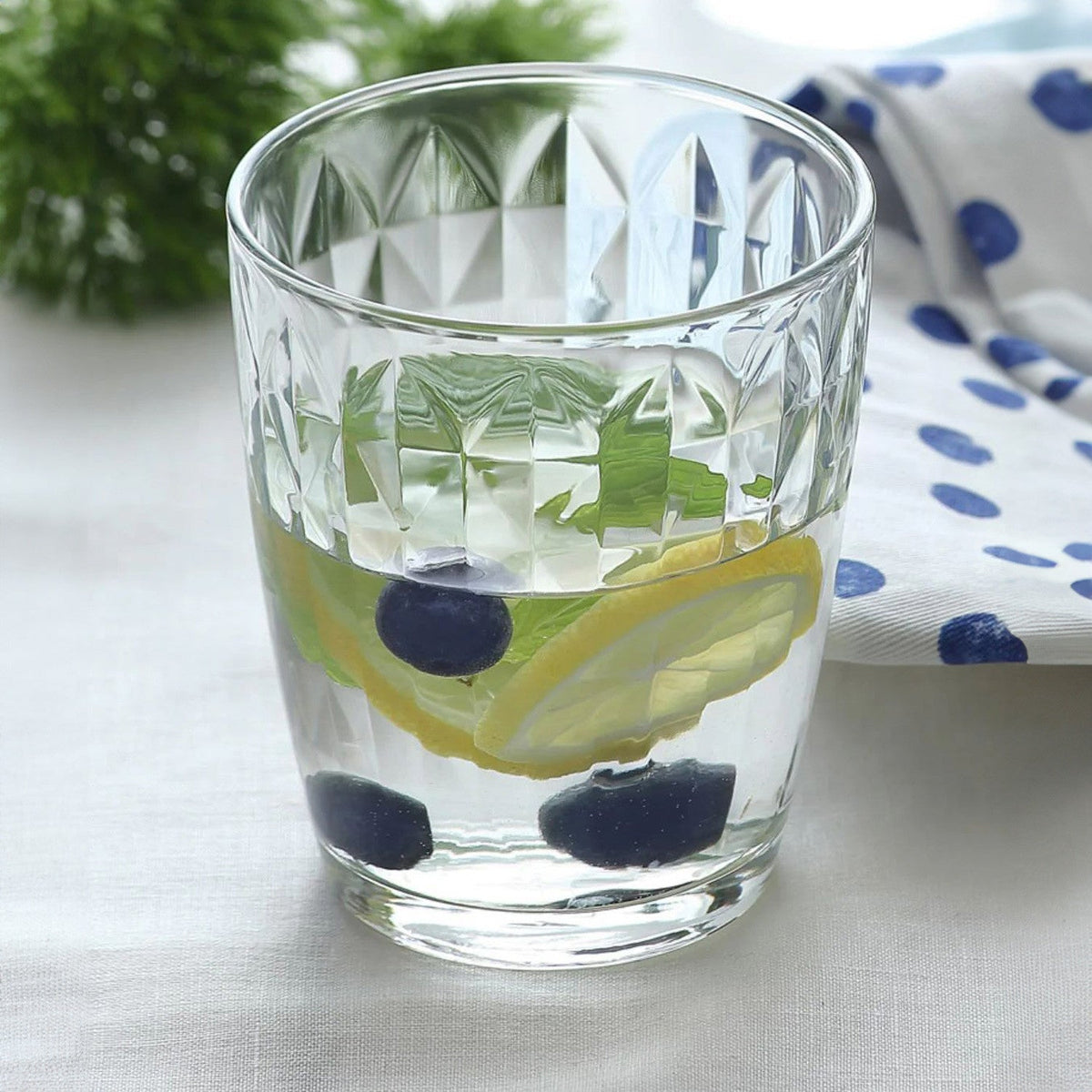 Vaso largo diamante 415ml set de 6