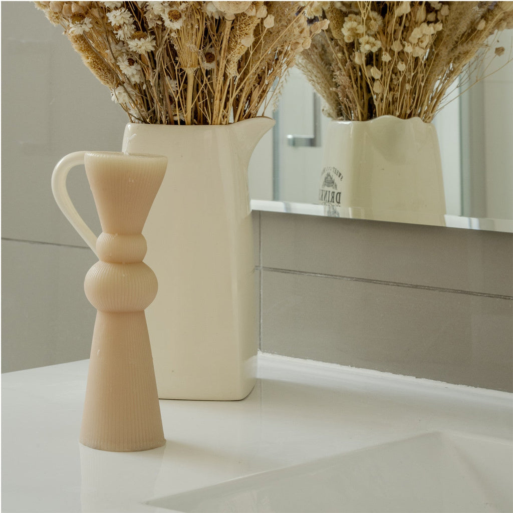 Vela acanalada 20cm beige