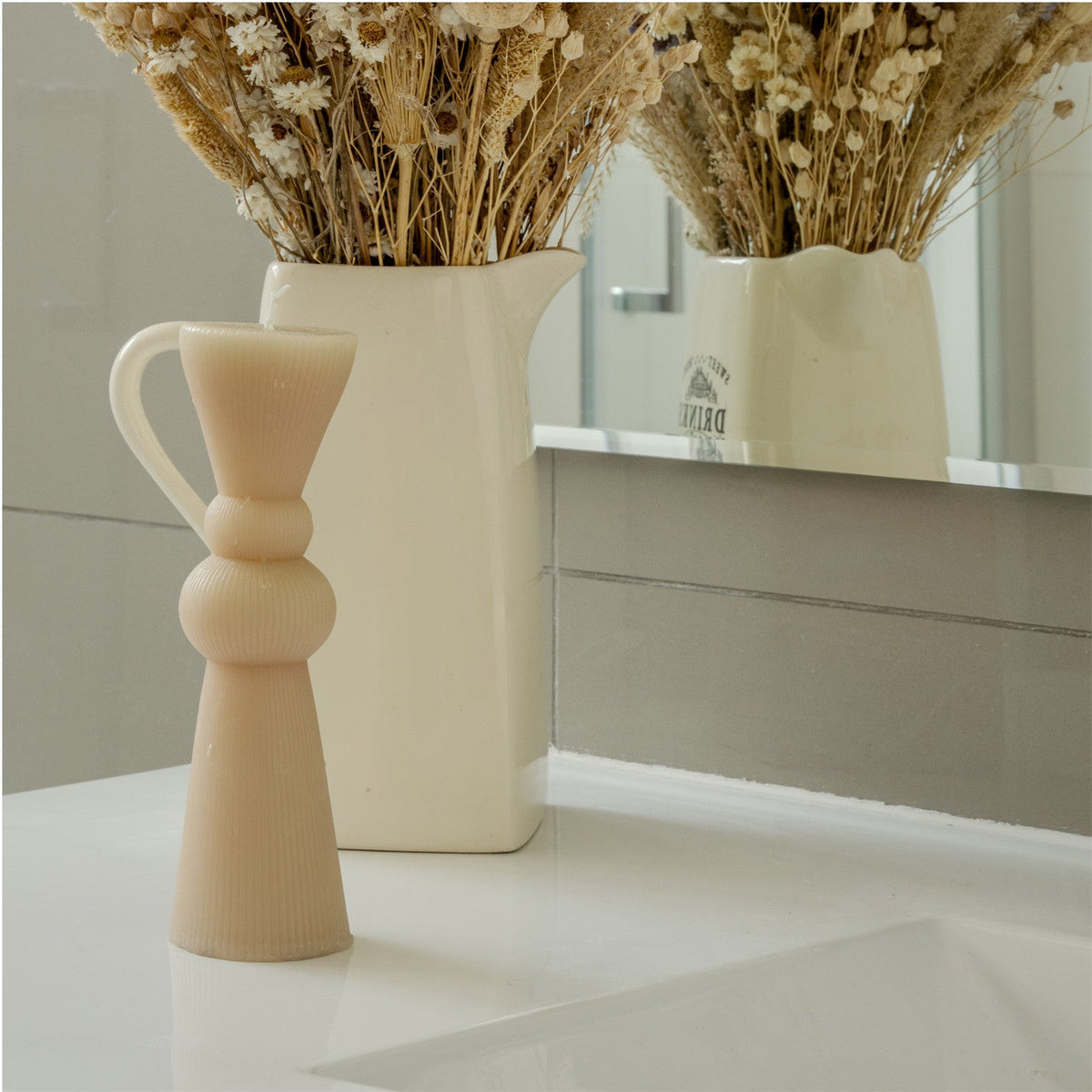 Vela acanalada 20cm beige