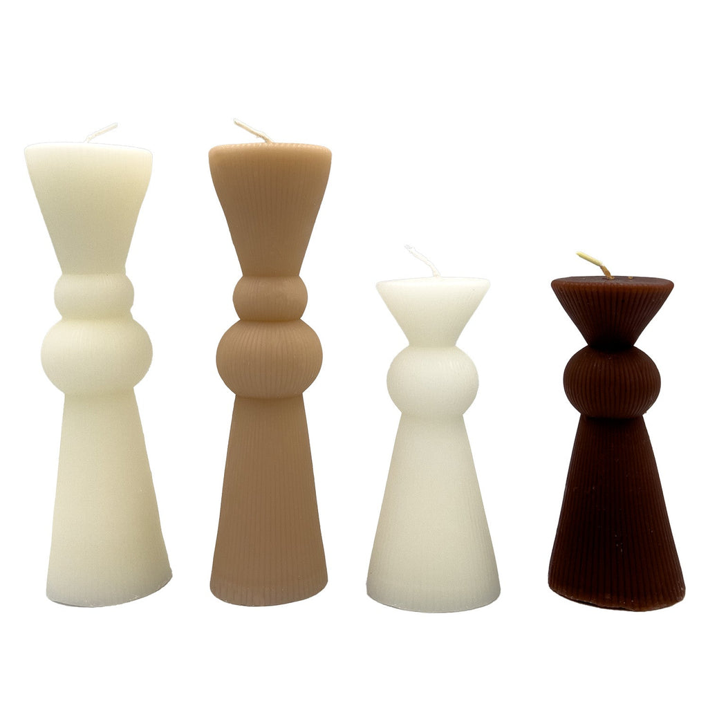 Vela acanalada 20cm blanca