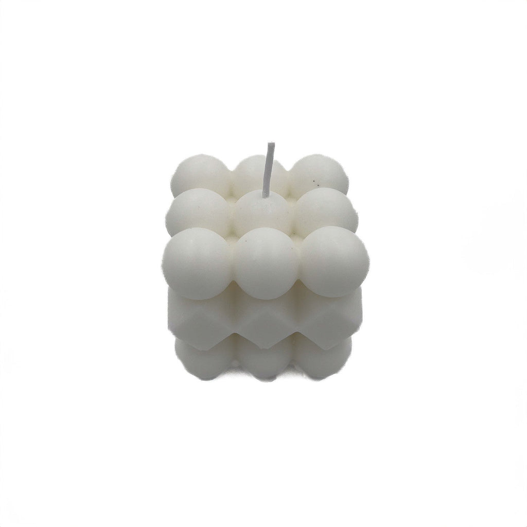 Vela cubo rubik 6cm blanco