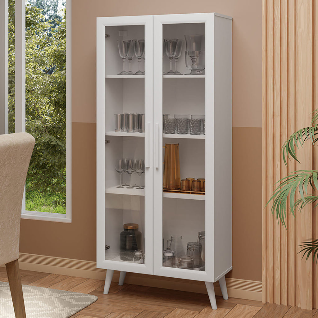 Vitrina 2 puertas Rustic blanca