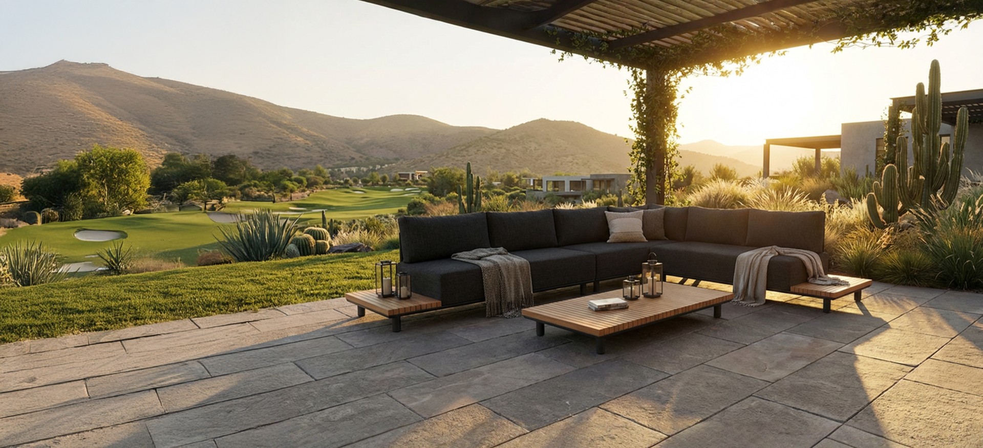 Set seccional terraza Lafite 4 pzas