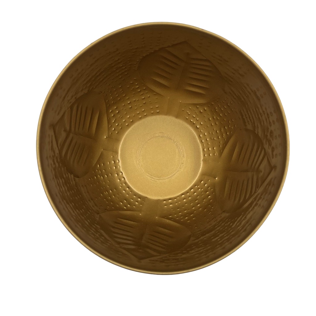 Macetero dorado hojas 13cm