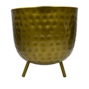 Macetero dorado pedestal 25x25x27cm