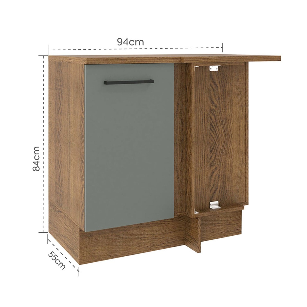 Base esquinero Agata gris 1 puerta 94cm