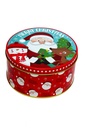 Caja lata navidad redonda pascuero celeste 13,8cm
