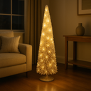 Figura navideña 30 luces LED árbol dorado