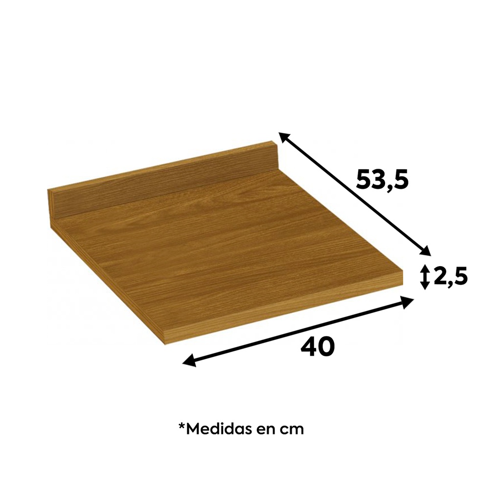 Cubierta para Base Cocina Americana 40cm Madera