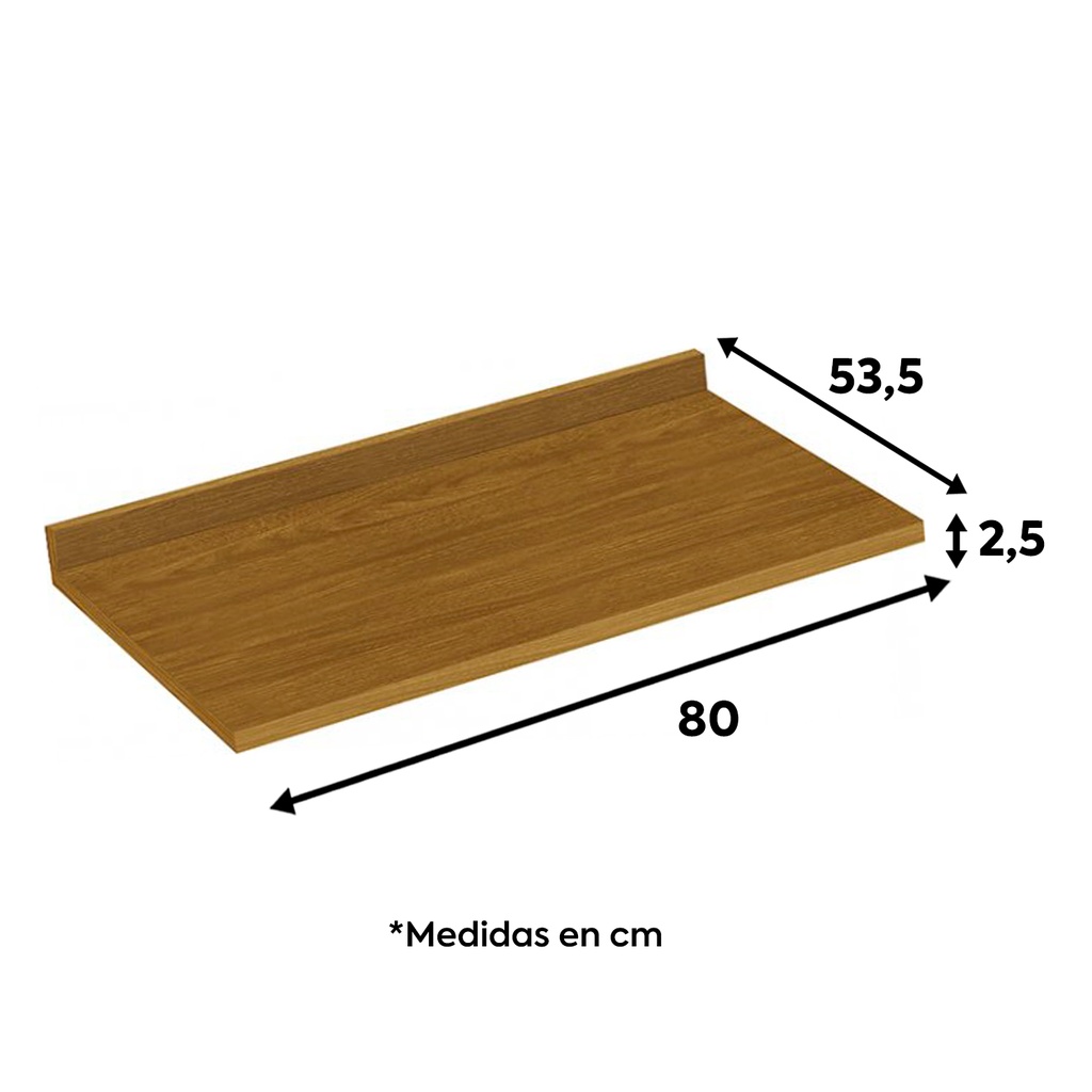 Cubierta para Base Cocina Americana 80cm Madera