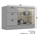 Base cocina Americana gris 120cm