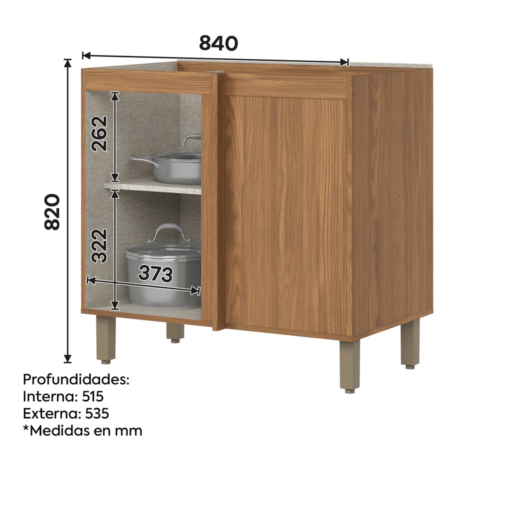 Base esquinero Requinte 1 puerta 84cm