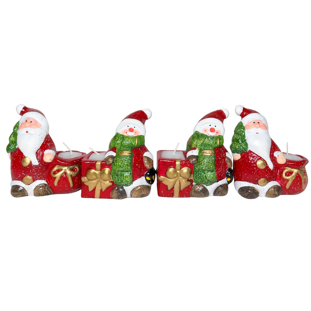 Porta velas navidad 8x10cm viejo pascuero