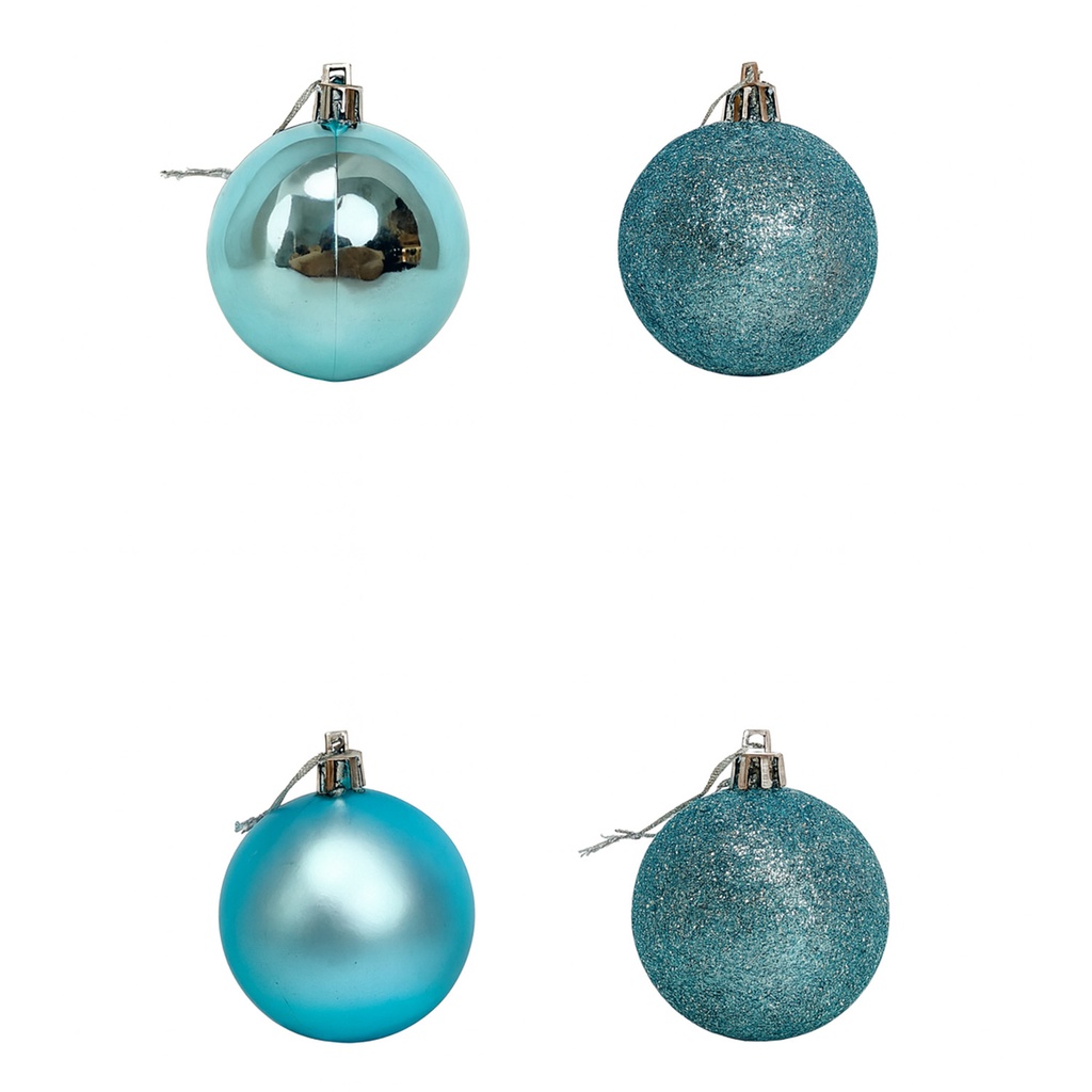 Bolas de navidad 6cm 20pcs celeste 6cm 