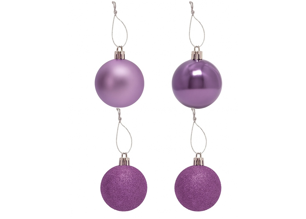 Bolas de navidad 7cm 20pcs lila