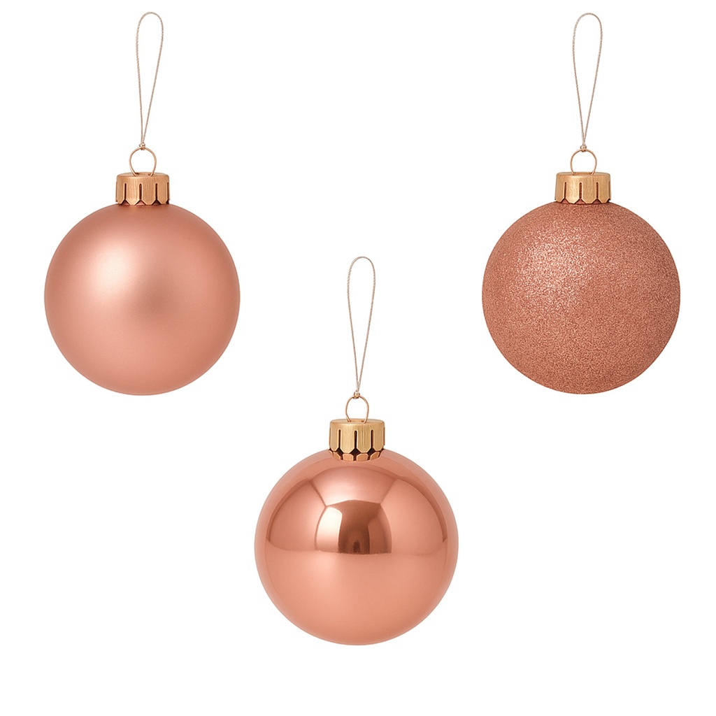 Bolas de navidad 8cm 12pcs champán