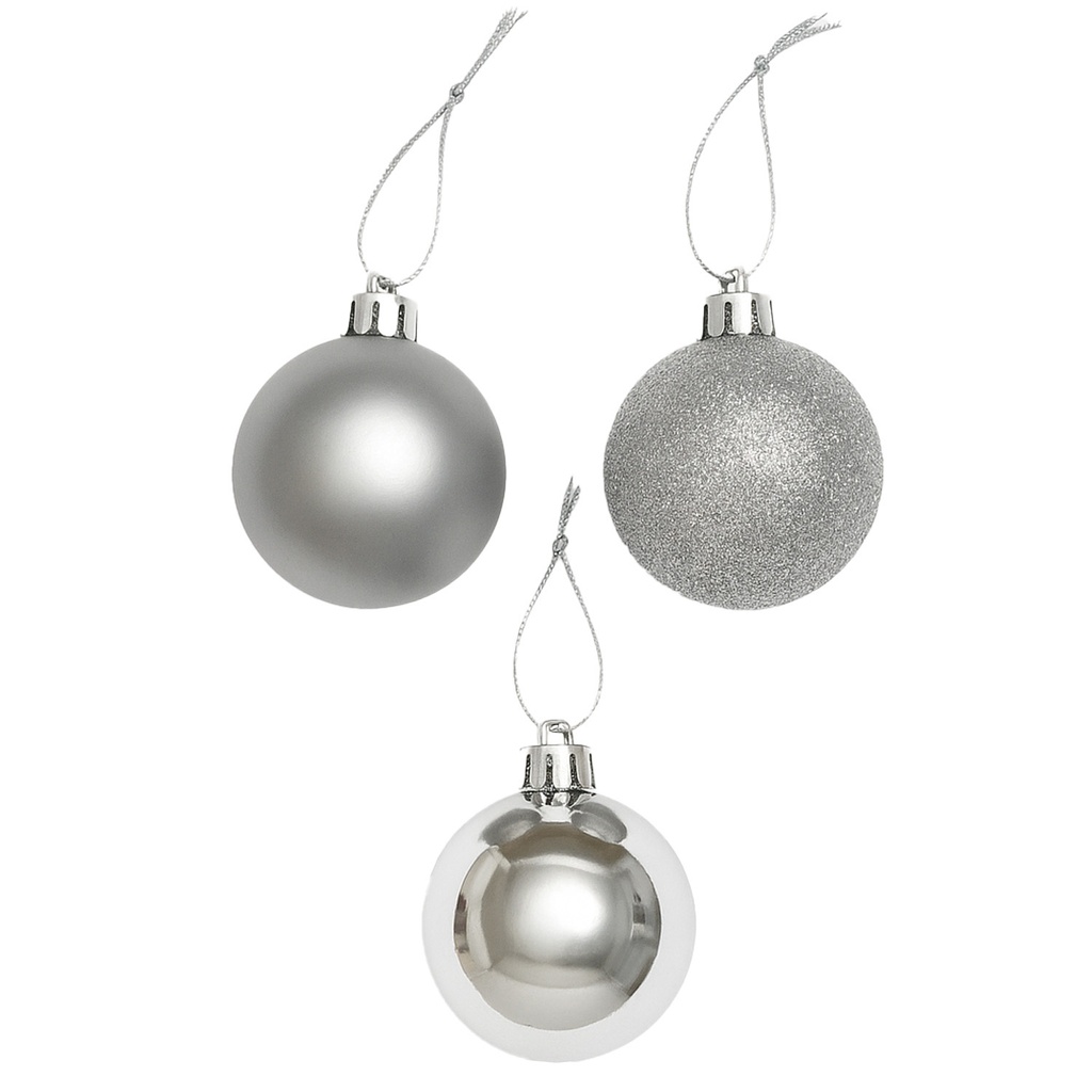 Bolas de navidad 8cm 12pcs plateado