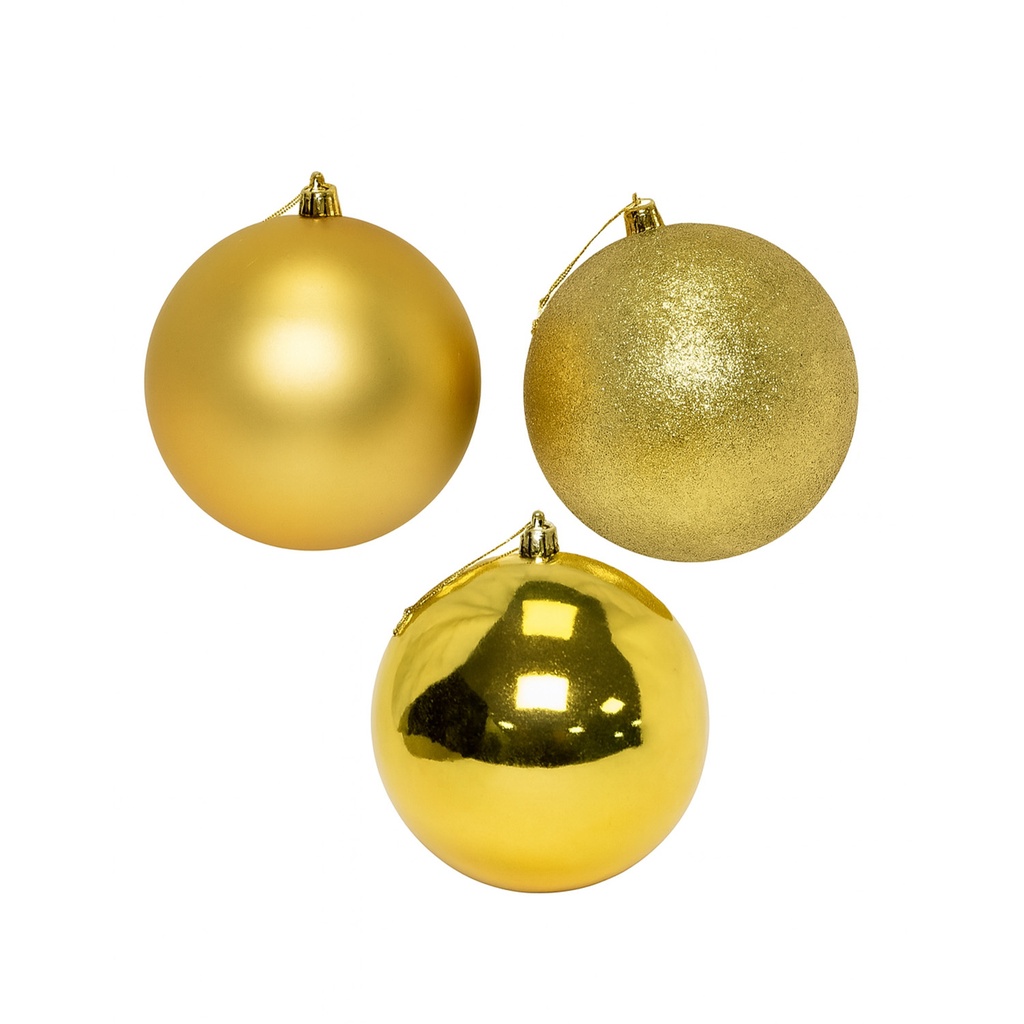 Bola navidad 10cm 6pcs dorado