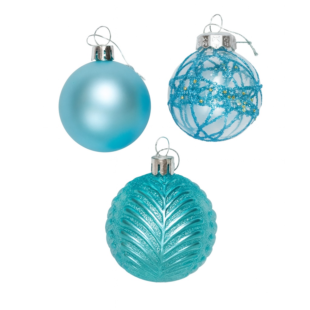 Bola navidad 6cm 20pcs celeste