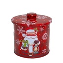 Galletero lata navidad redondo rojo 12x13cm